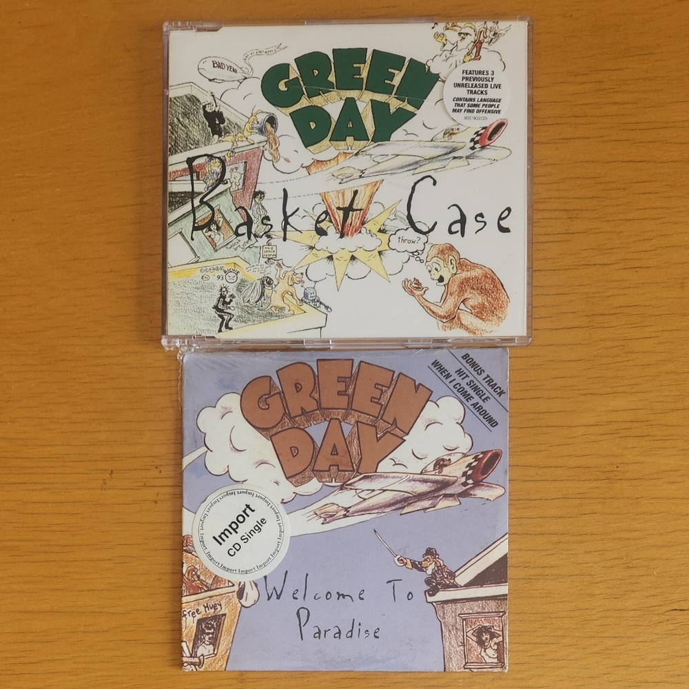 Green Day "Basket Case", "Welcome To Paradise" CDs Lot of 2